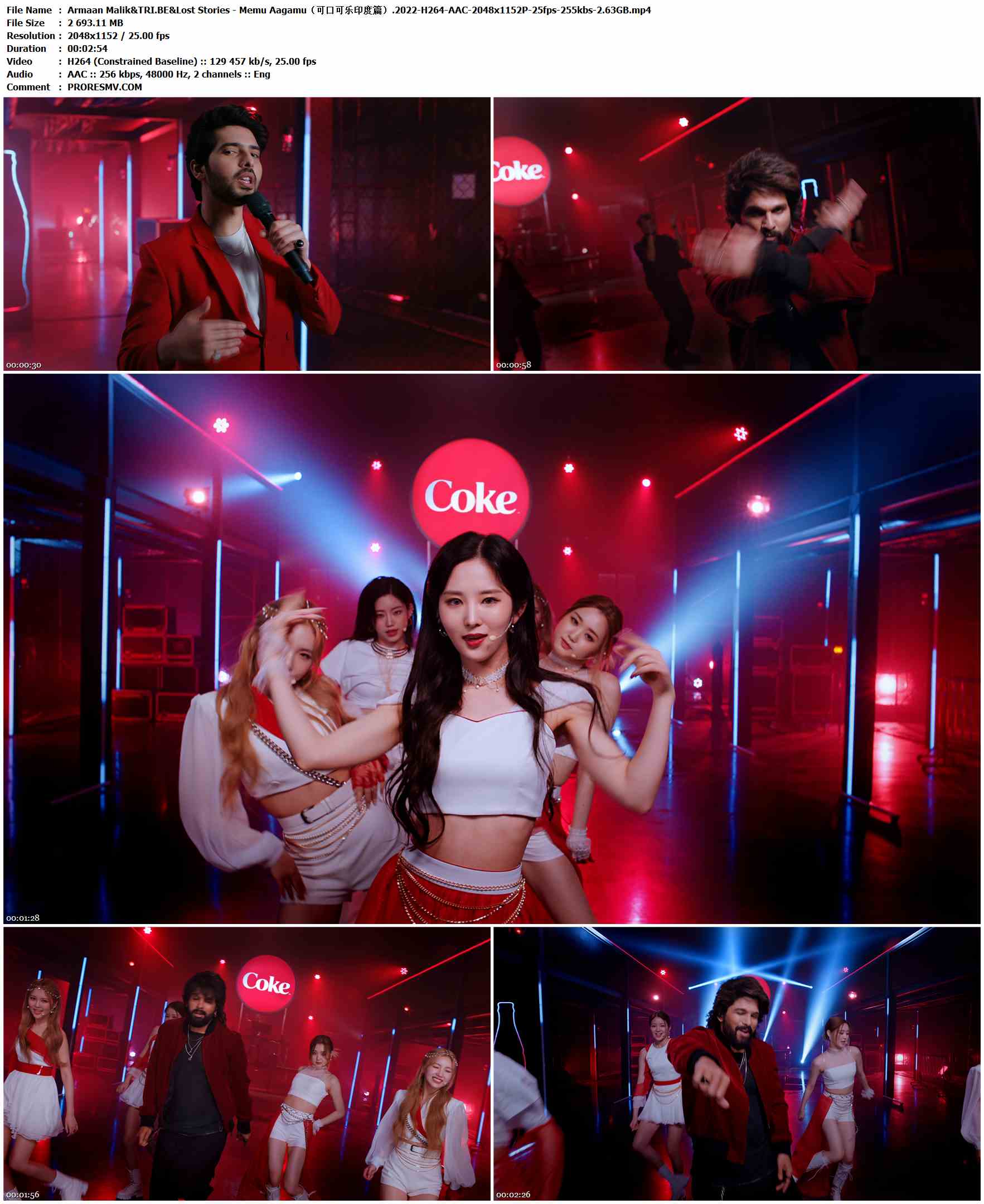 Armaan Malik&TRI.BE&Lost Stories - Memu Aagamu（可口可乐印度篇）.2022-H264-AAC-2048x1152P-25fps-255kbs-2.63GB官方MV_高清MV
